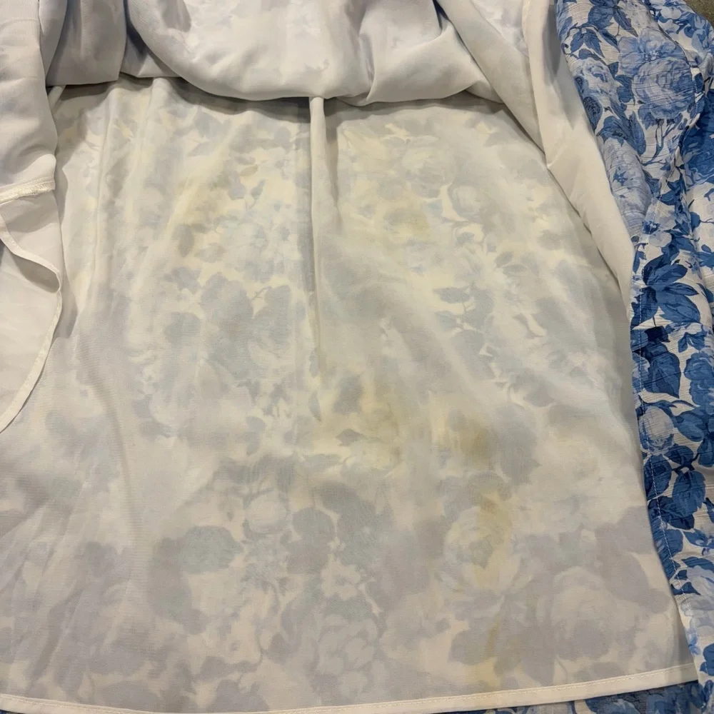 Abercrombie & Fitch Blue and White Floral Maxi Sundress Sz S Cottagecore Beach